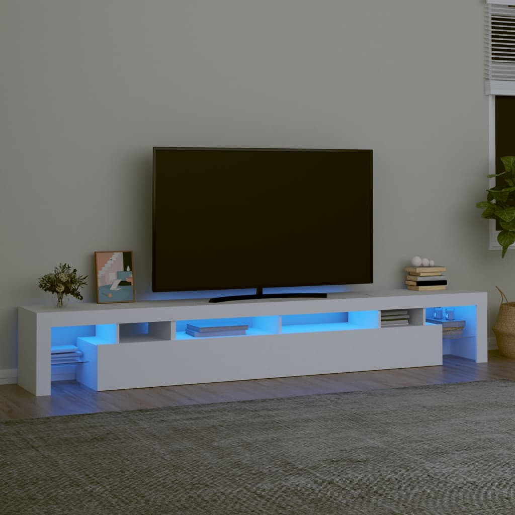 Mobile Porta Tv Con Luci Led Bianco 260x36,5x40 cm