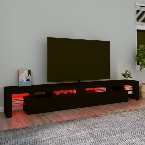 Mobile Porta Tv Con Luci Led Nero 260x36,5x40 cm - Image 5