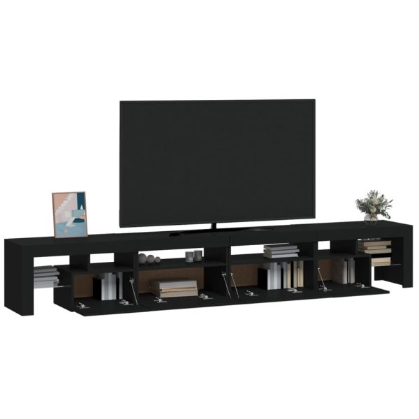 Mobile Porta Tv Con Luci Led Nero 260x36,5x40 cm - Image 6
