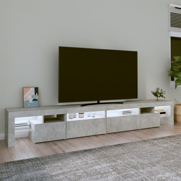 Mobile Porta Tv Con Luci Led Grigio Cemento 260x36,5x40 cm - Image 3