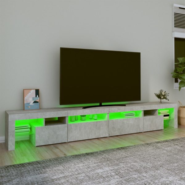 Mobile Porta Tv Con Luci Led Grigio Cemento 260x36,5x40 cm - Image 4