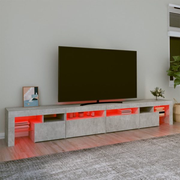 Mobile Porta Tv Con Luci Led Grigio Cemento 260x36,5x40 cm - Image 5