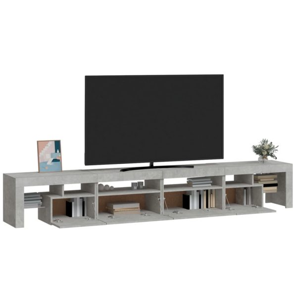 Mobile Porta Tv Con Luci Led Grigio Cemento 260x36,5x40 cm - Image 6