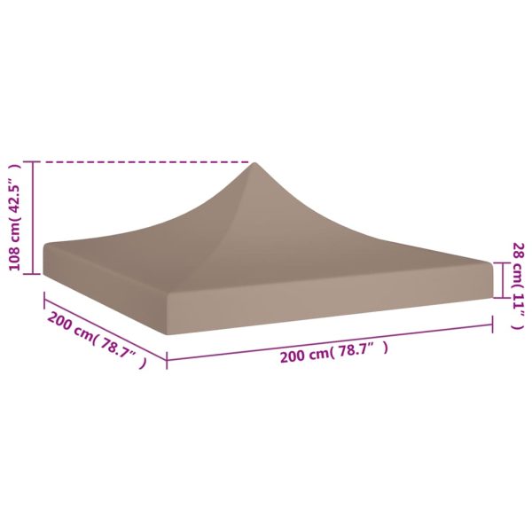Tetto Per Tendone Per Feste 2x2 M Grigio Talpa 270 G/m² - Image 5