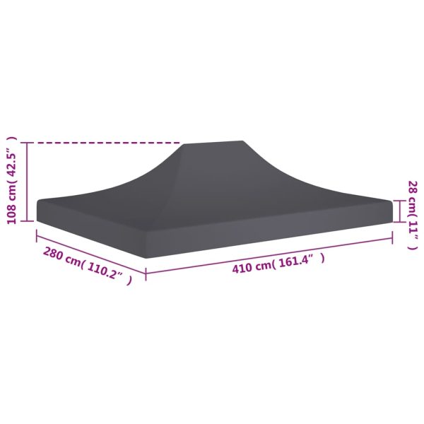 Tetto Per Tendone Per Feste 4x3 M Antracite 270 G/m² - Image 6