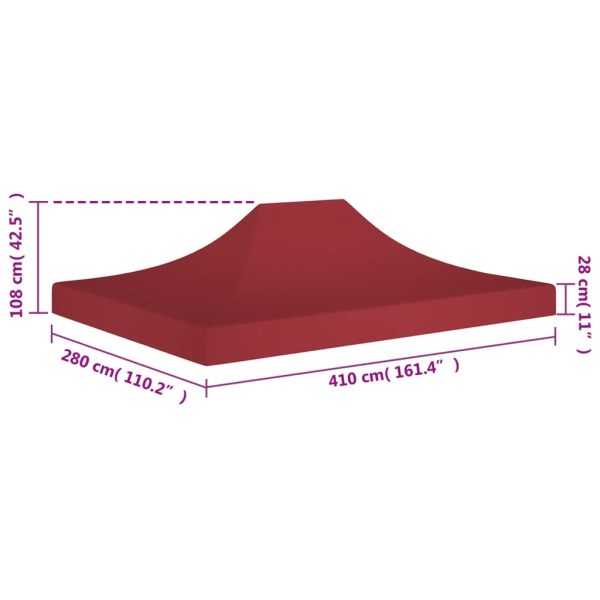 Tetto Per Tendone Per Feste 4x3 M Rosso Borgogna 270 G/m² - Image 6