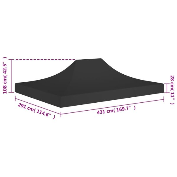 Tetto Per Tendone Per Feste 4,5x3 M Nero 270 G/m² - Image 6