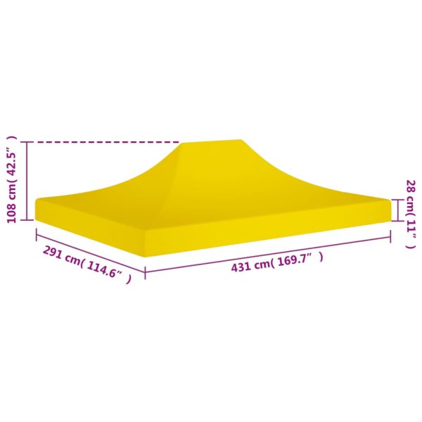 Tetto Per Tendone Per Feste 4,5x3 M Giallo 270 G/m² - Image 6