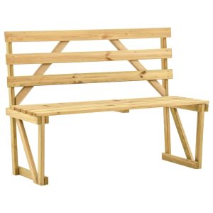 Panca Da Giardino 120 Cm In Legno Di Pino Impregnato