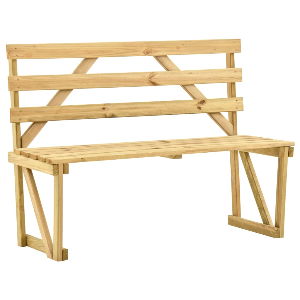 Panca Da Giardino 120 Cm In Legno Di Pino Impregnato