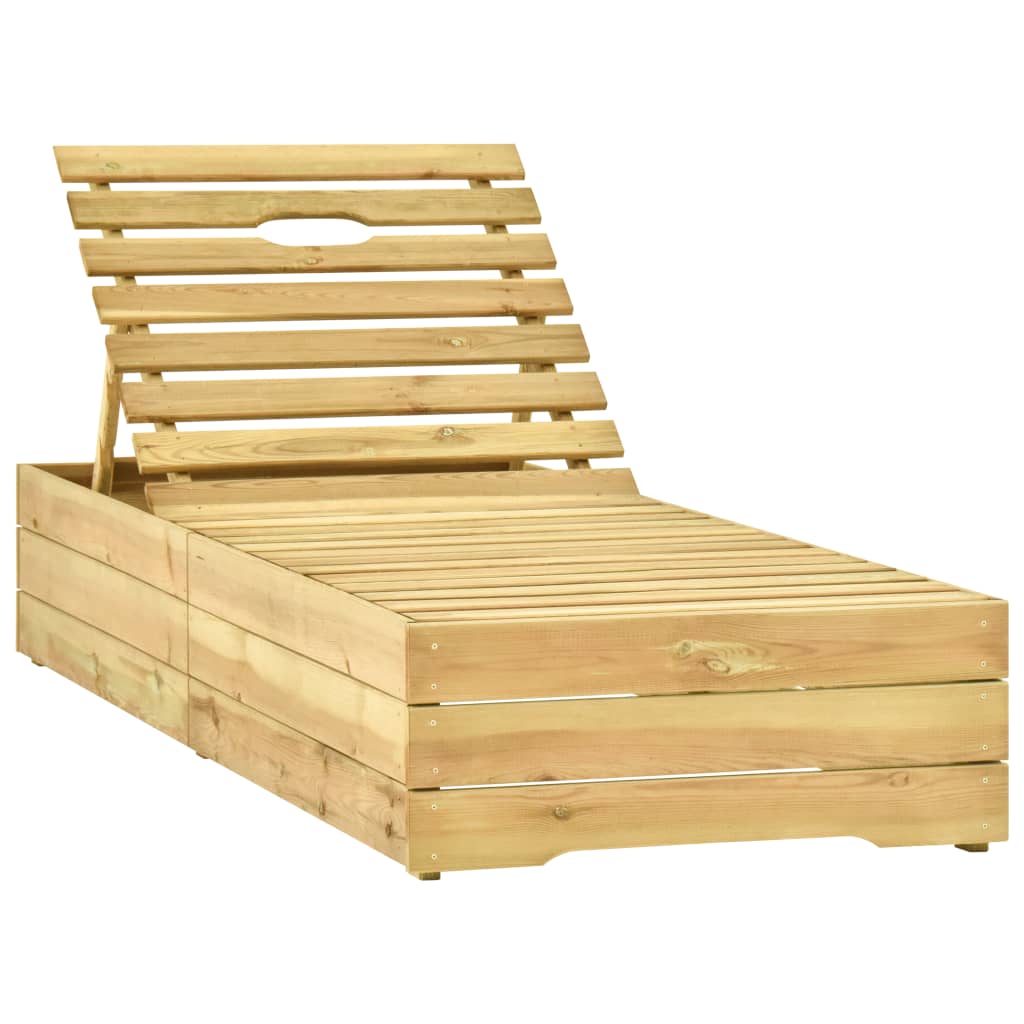 Lettino Prendisole In Legno Di Pino Impregnato