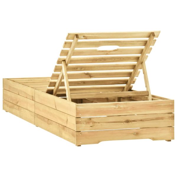 Lettino Prendisole In Legno Di Pino Impregnato - Image 3