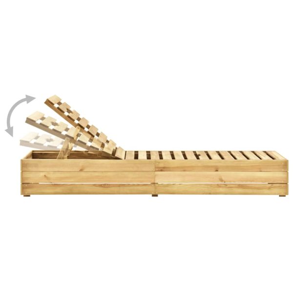 Lettino Prendisole In Legno Di Pino Impregnato - Image 4