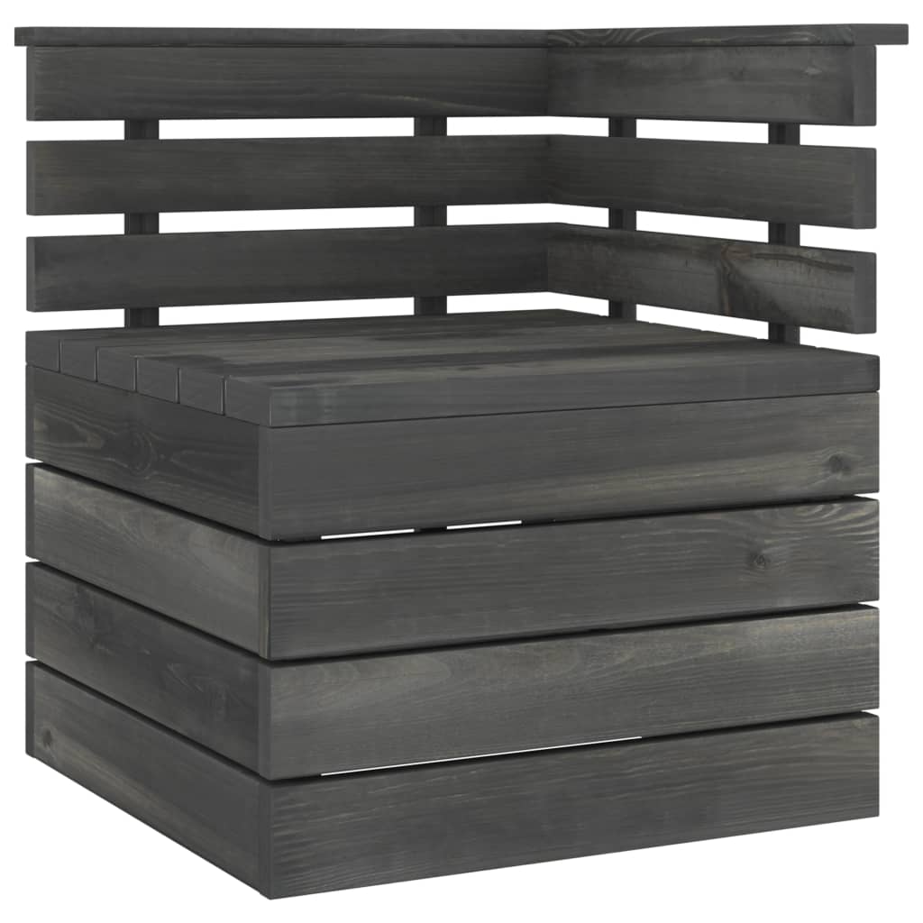 Divano Angolare Da Giardino Pallet Legno Di Pino Grigio Scuro