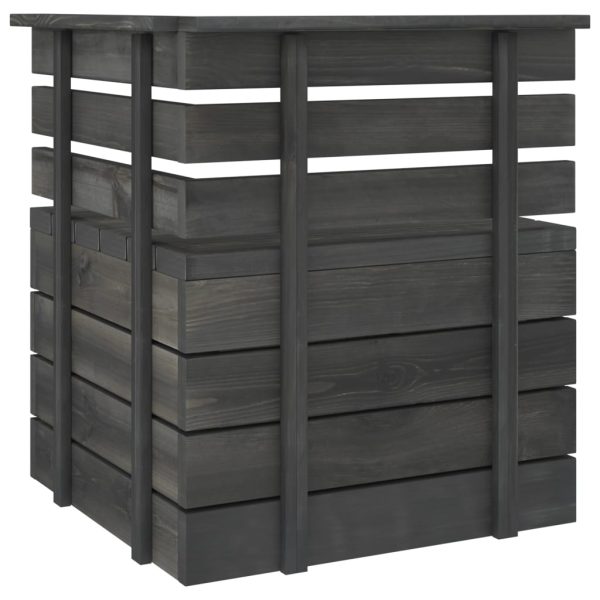Divano Angolare Da Giardino Pallet Legno Di Pino Grigio Scuro - Image 3