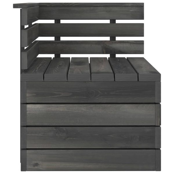 Divano Angolare Da Giardino Pallet Legno Di Pino Grigio Scuro - Image 4