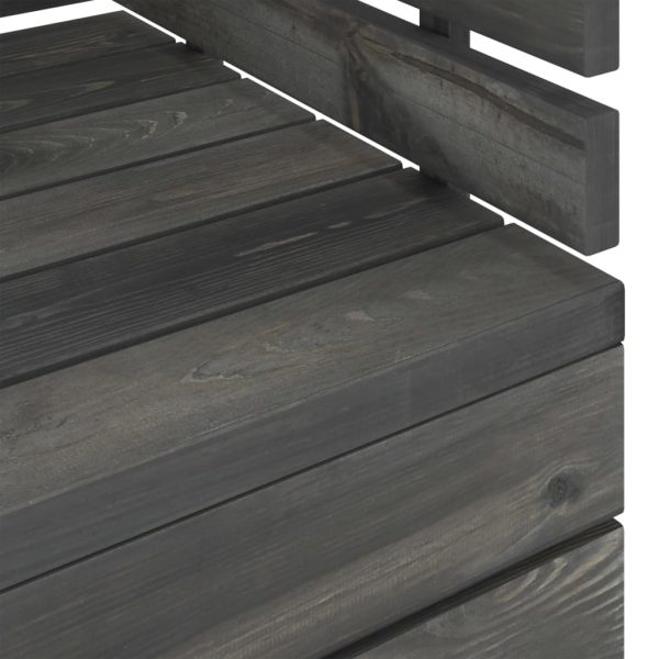 Divano Angolare Da Giardino Pallet Legno Di Pino Grigio Scuro - Image 5