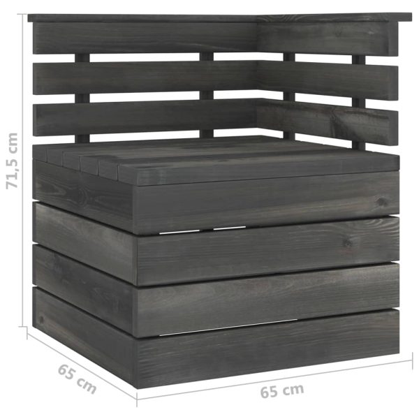 Divano Angolare Da Giardino Pallet Legno Di Pino Grigio Scuro - Image 6