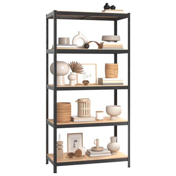 Scaffali Resistenti 5 Ripiani 2pz Grigio Acciaio E Multistrato - Image 3