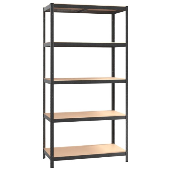 Scaffali Resistenti 5 Ripiani 2pz Grigio Acciaio E Multistrato - Image 5