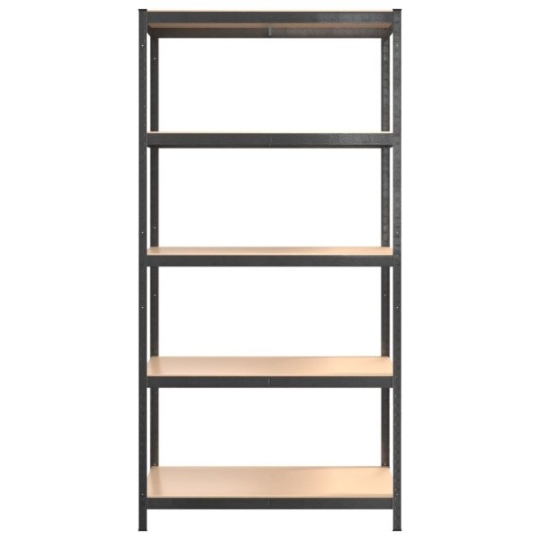 Scaffali Resistenti 5 Ripiani 2pz Grigio Acciaio E Multistrato - Image 6