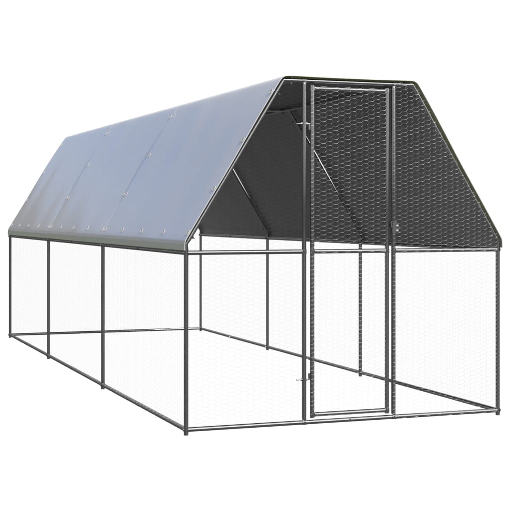 Gabbia Per Polli Da Esterno 2x6x2 M In Acciaio Zincato
