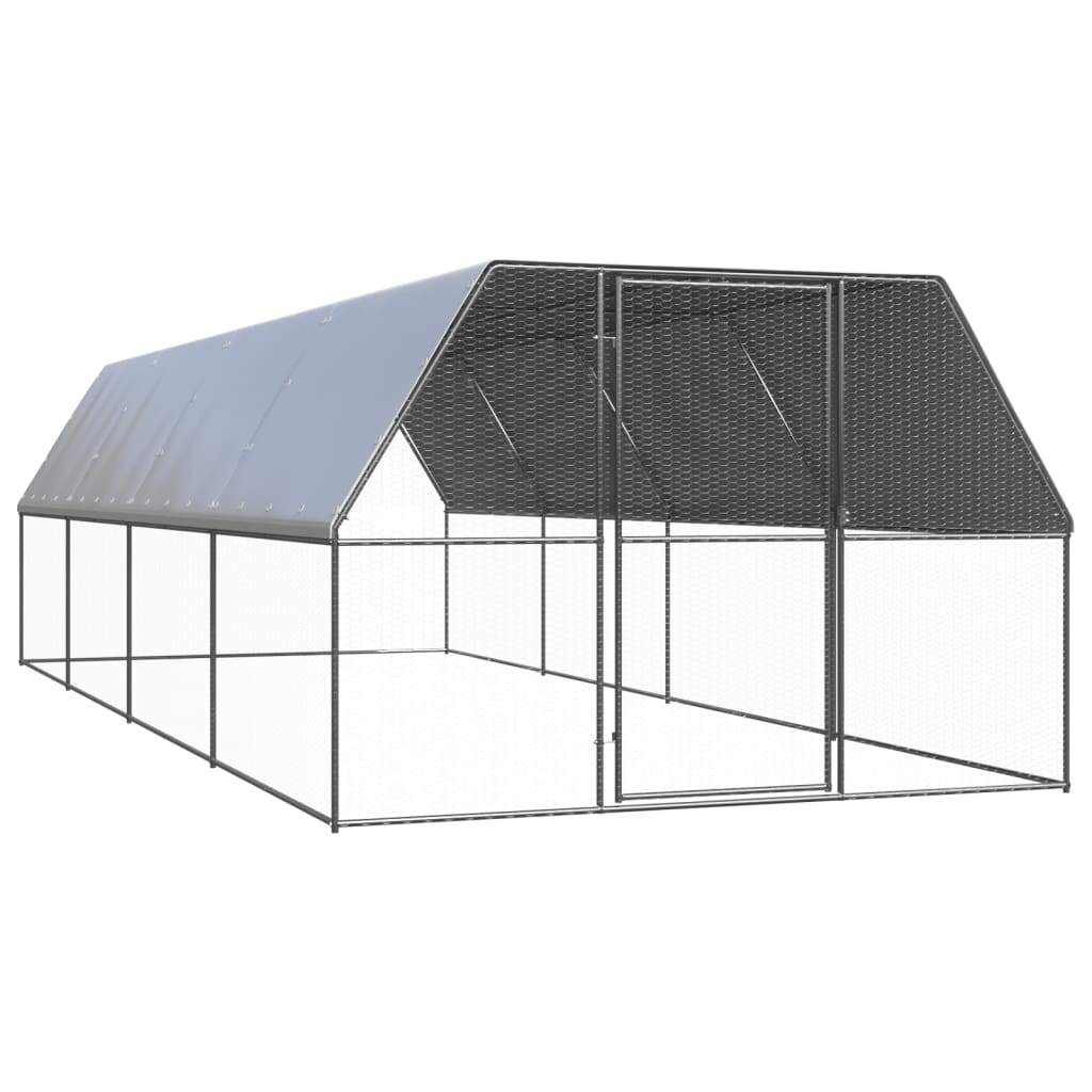 Gabbia Per Polli Da Esterno 3x8x2 M In Acciaio Zincato