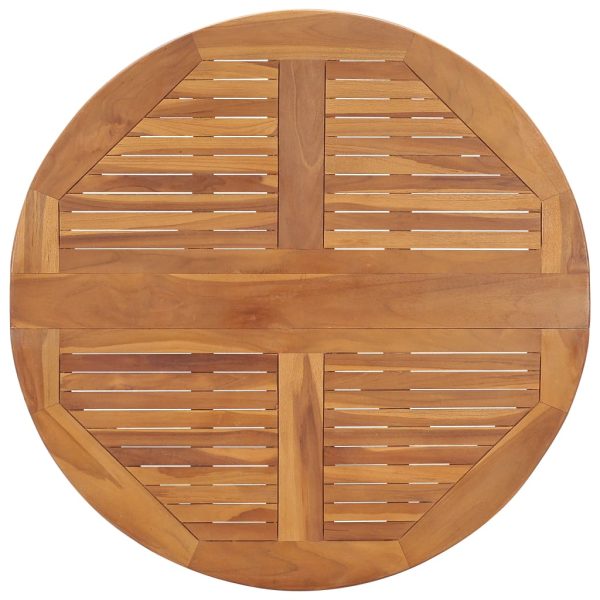 Tavolo Da Giardino Pieghevole Ø90x75 Cm In Massello Di Teak - Image 4