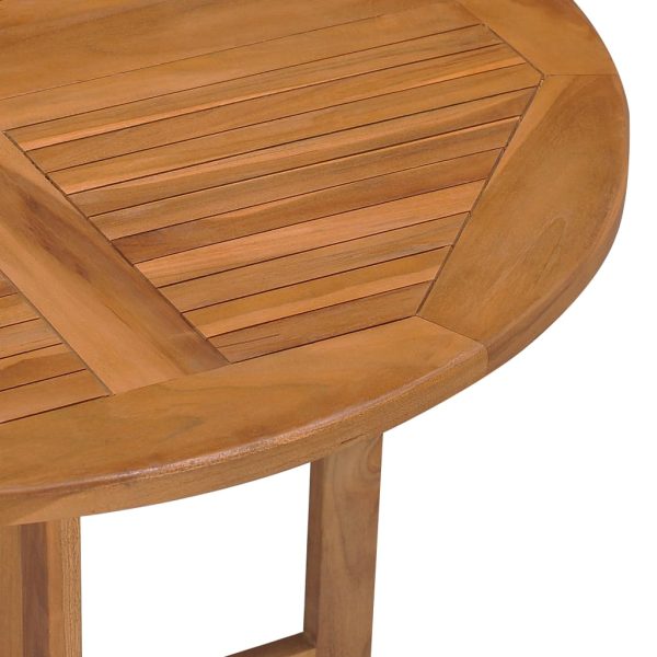 Tavolo Da Giardino Pieghevole Ø90x75 Cm In Massello Di Teak - Image 6