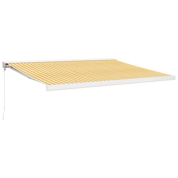 Tenda Sole Retrattile Gialla E Bianca 4x3 M Tessuto E Alluminio - Image 2