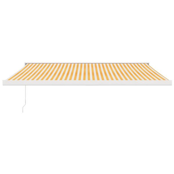 Tenda Sole Retrattile Gialla E Bianca 4x3 M Tessuto E Alluminio - Image 3