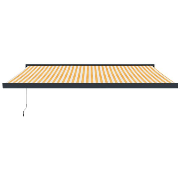 Tenda Sole Retrattile Gialla E Bianca 4x3 M Tessuto E Alluminio - Image 3