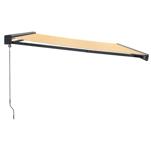 Tenda Sole Retrattile Gialla E Bianca 4x3 M Tessuto E Alluminio - Image 4