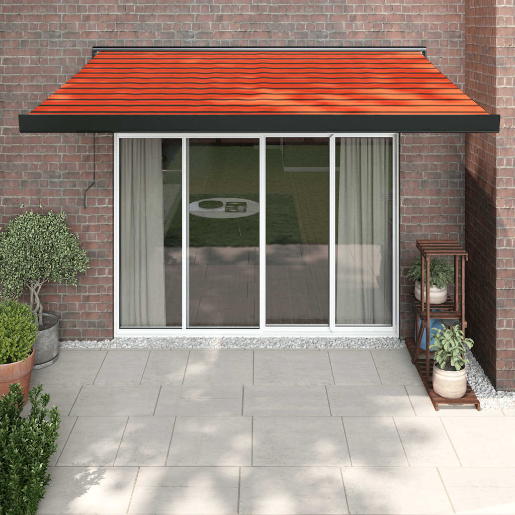 Tenda Retrattile Arancione E Marrone 3x2,5m Tessuto E Alluminio