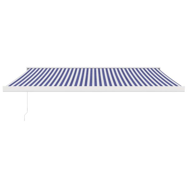 Tenda Da Sole Retrattile Blu E Bianca 4x3 M Tessuto E Alluminio - Image 3