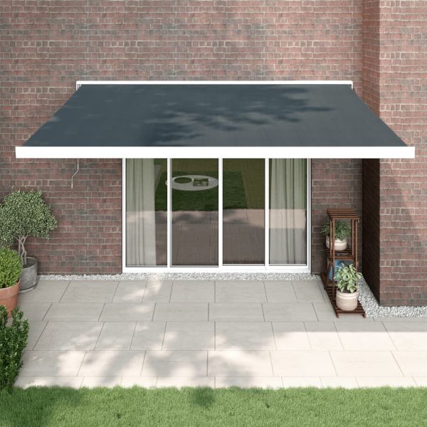 Tenda Da Sole Retrattile Antracite 4,5x3 M Tessuto E Alluminio