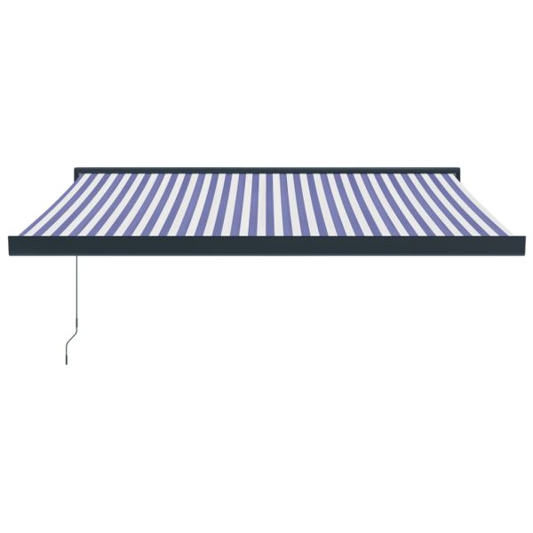 Tenda Sole Retrattile Blu E Bianca 3x2,5 M Tessuto E Alluminio - Image 3