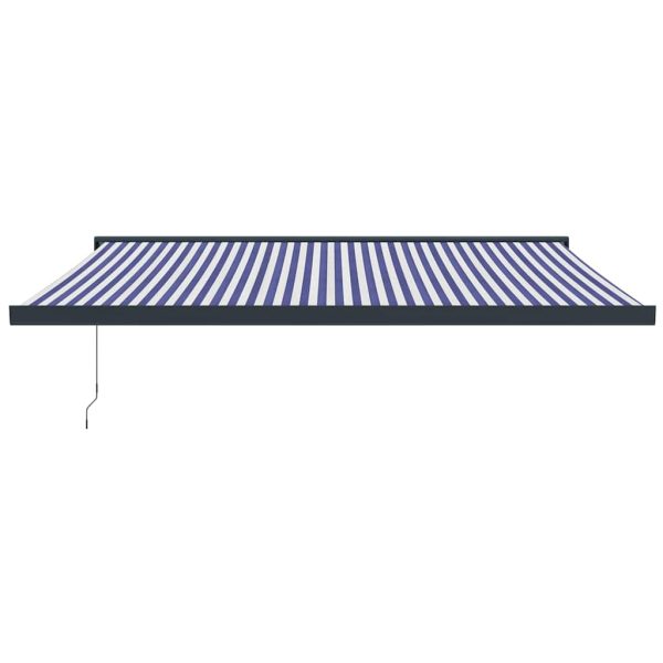Tenda Sole Retrattile Blu E Bianca 4,5x3 M Tessuto E Alluminio - Image 3