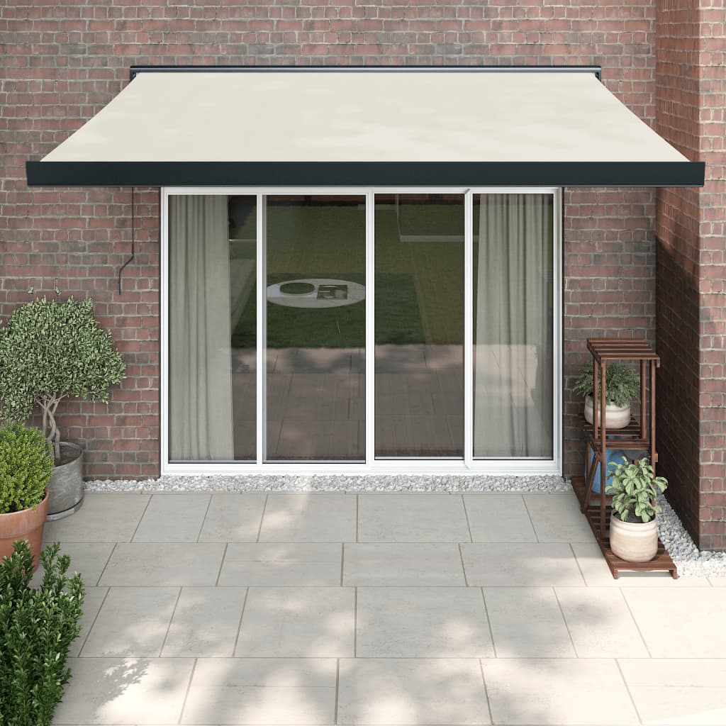 Tenda Da Sole Retrattile Crema 3x2,5 M In Tessuto E Alluminio