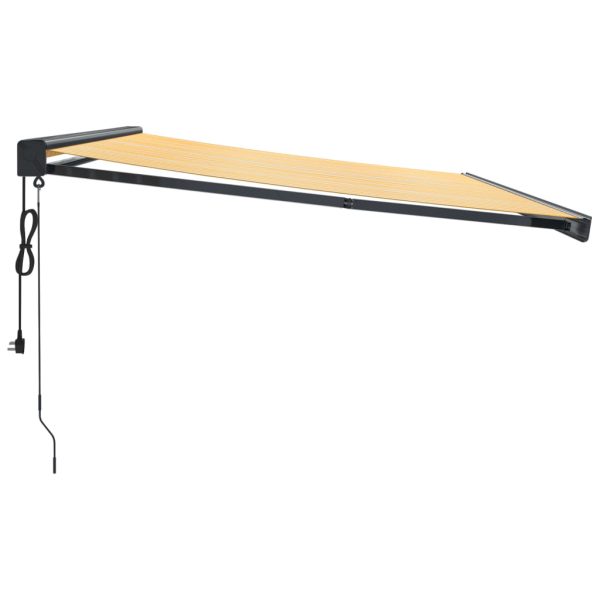 Tenda Sole Retrattile Gialla E Bianca 4x3 M Tessuto E Alluminio - Image 4
