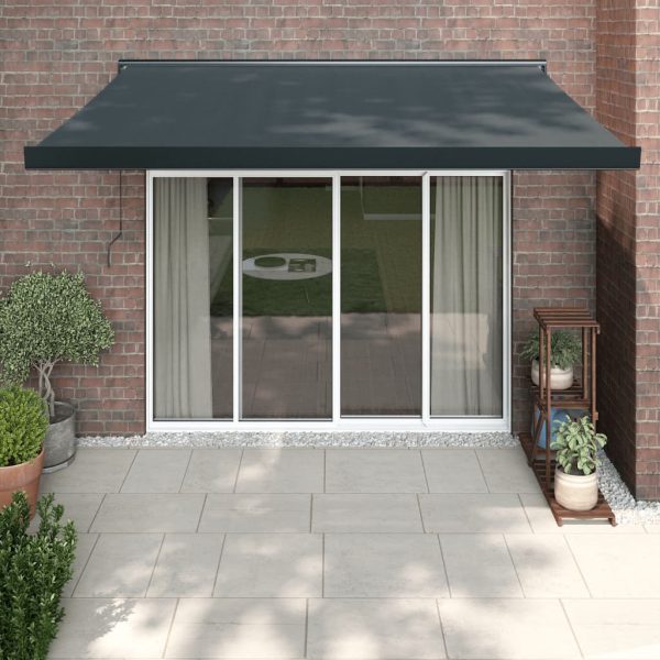 Tenda Da Sole Retrattile Antracite 3x2,5 M Tessuto E Alluminio