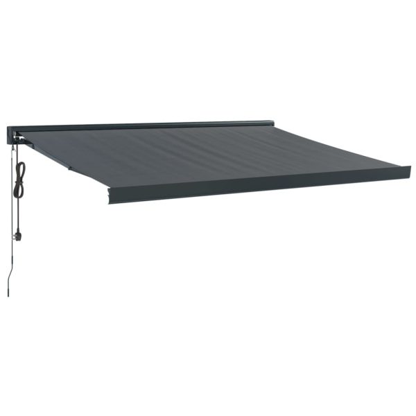Tenda Da Sole Retrattile Antracite 3x2,5 M Tessuto E Alluminio - Image 2