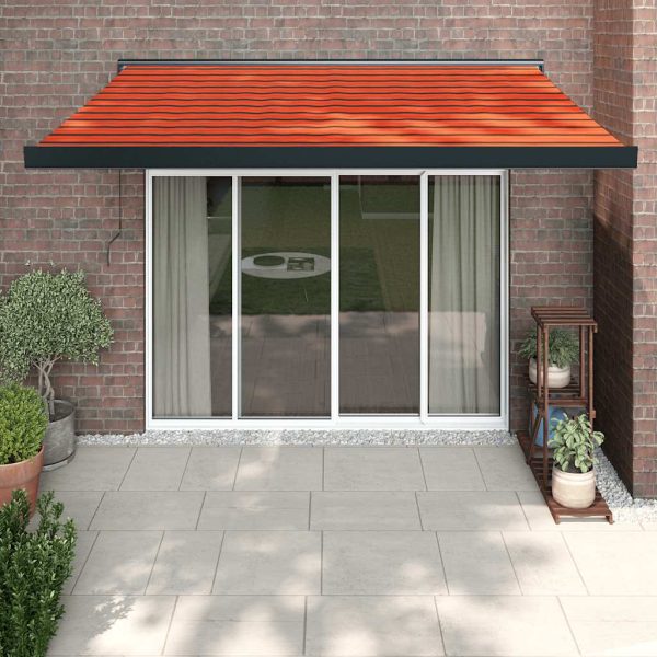 Tenda Retrattile Arancione Marrone 3x2,5 M Tessuto E Alluminio