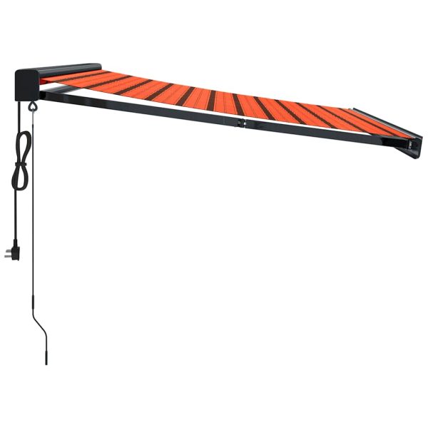 Tenda Retrattile Arancione Marrone 3x2,5 M Tessuto E Alluminio - Image 4