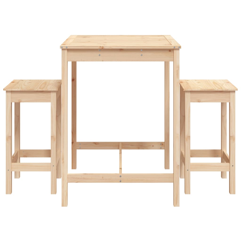 Set Bar Da Giardino 3 Pz In Legno Massello Di Pino - Image 4