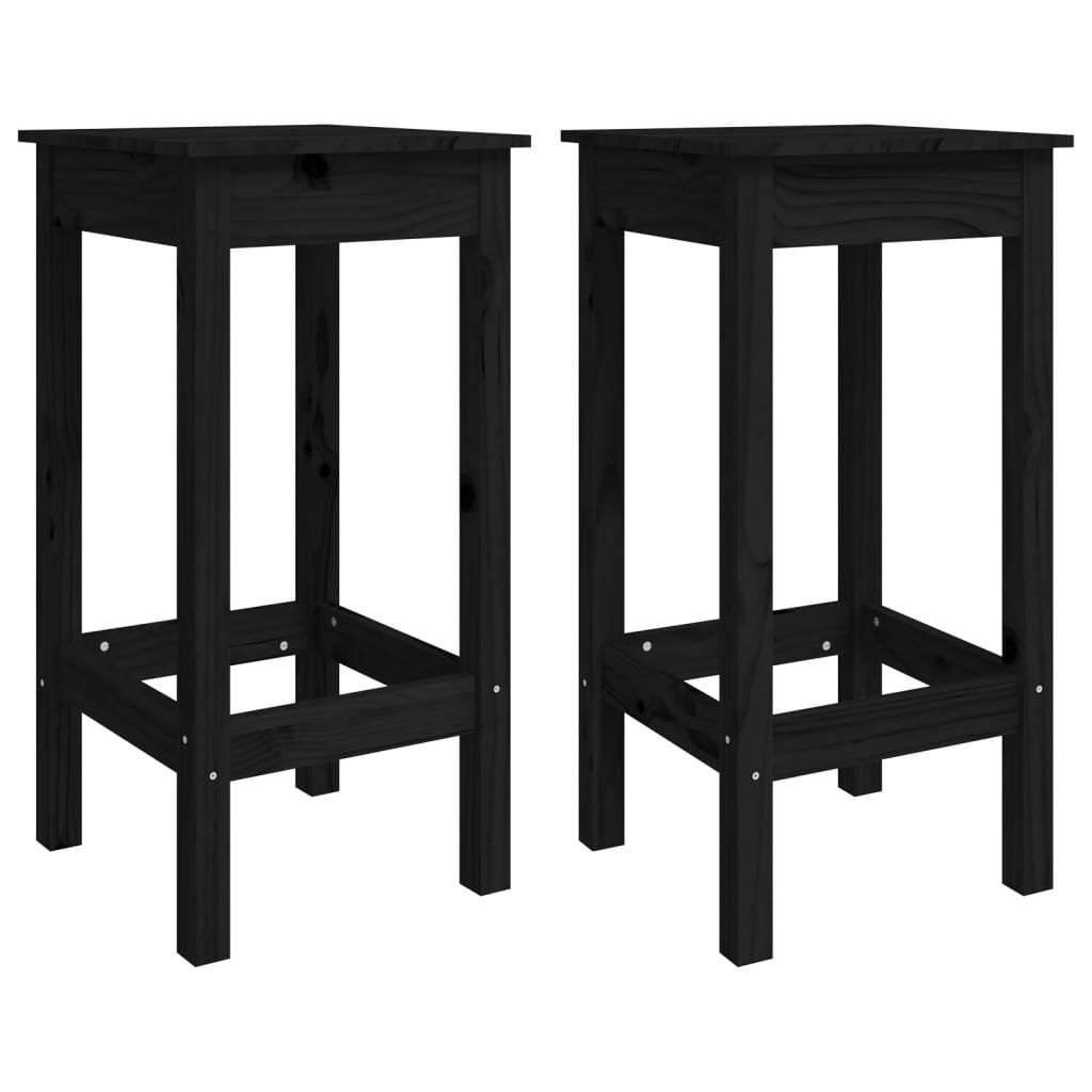Set Bar Da Giardino 3 Pz Nero In Legno Massello Di Pino - Image 5