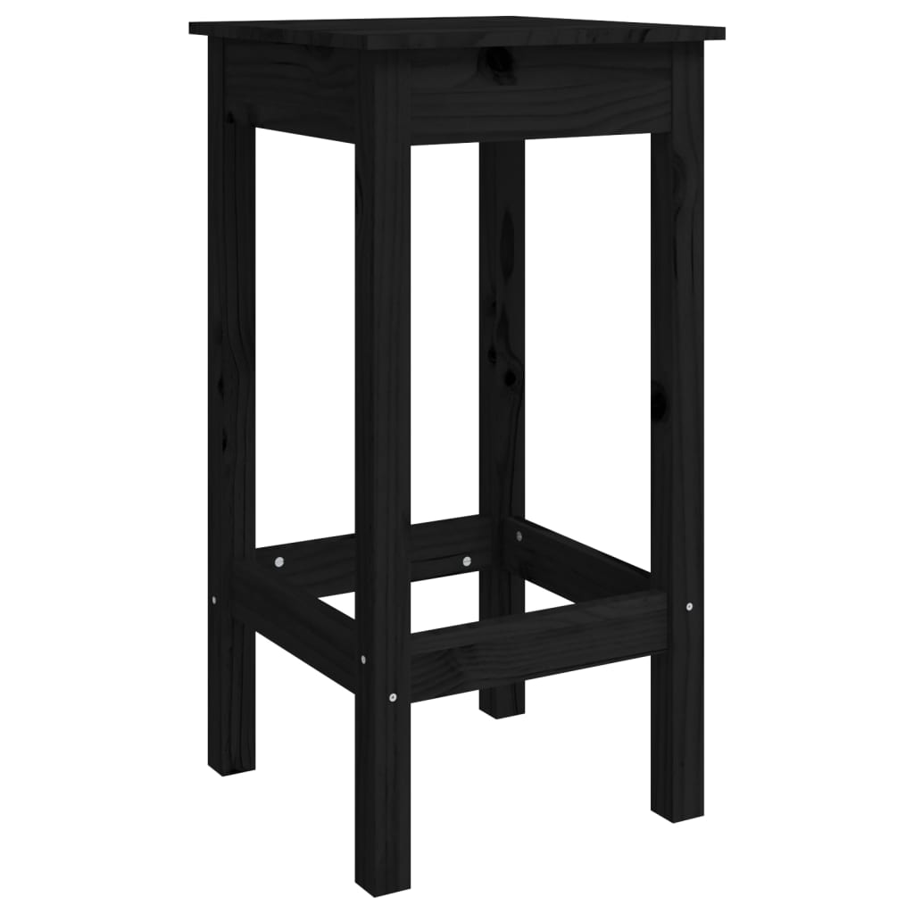 Set Bar Da Giardino 3 Pz Nero In Legno Massello Di Pino - Image 6