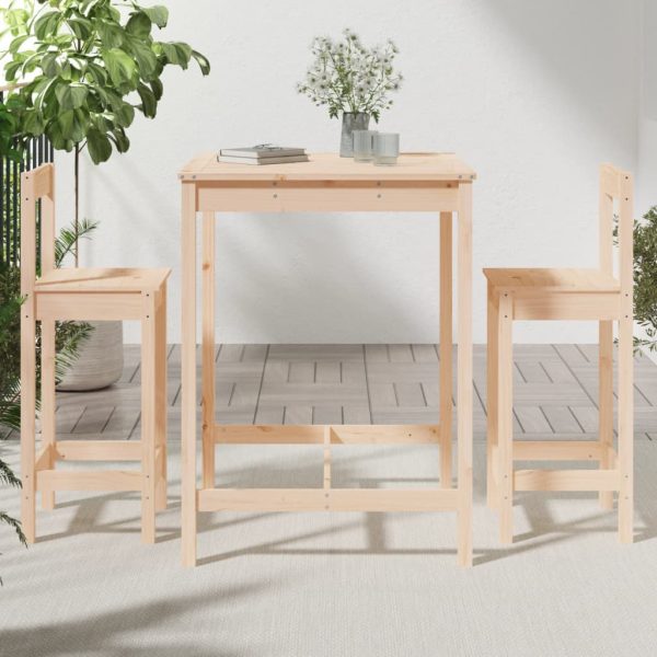 Set Bar Da Giardino 3 Pz In Legno Massello Di Pino - Image 3
