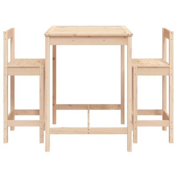 Set Bar Da Giardino 3 Pz In Legno Massello Di Pino - Image 4