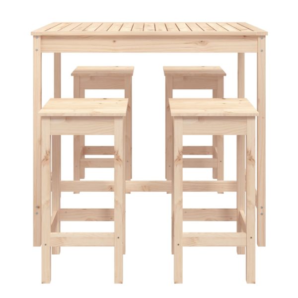 Set Bar Da Giardino 5 Pz In Legno Massello Di Pino - Image 4